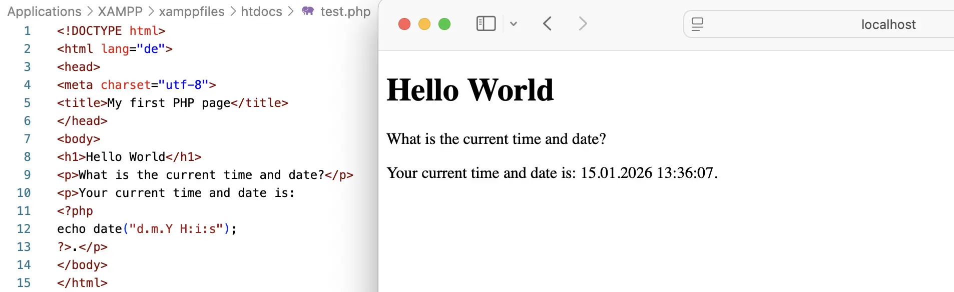 Integration von PHP in HTML Bild: Integration von PHP in HTML