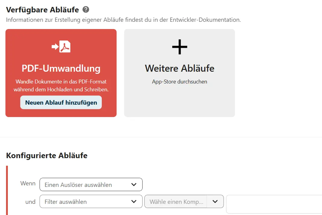 Nextcloud Flow: Auslöser hinzufügen Bild: Nextcloud Flow: Auslöser hinzufügen