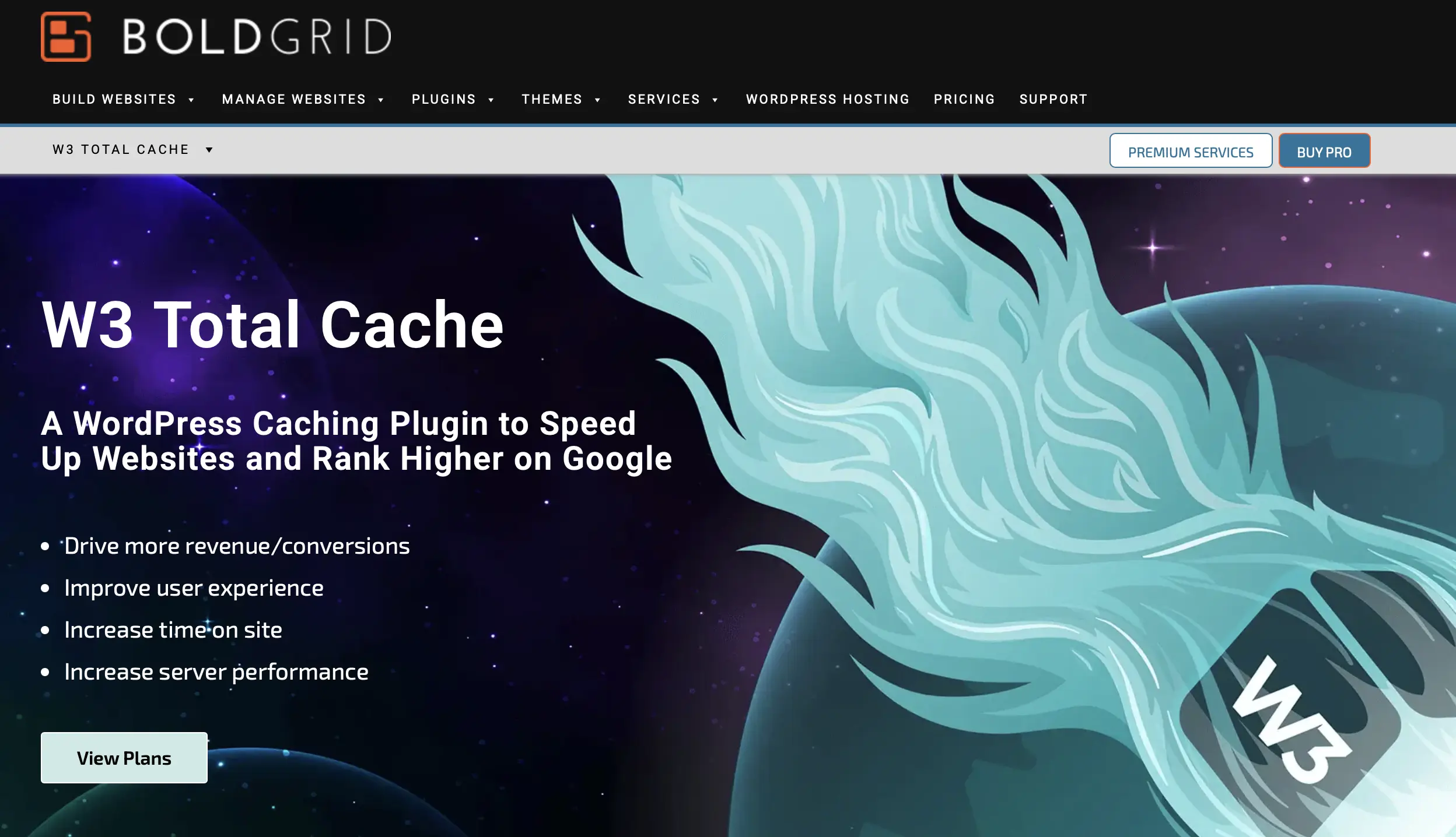 Bild: W3 Total Cache auf der Website des Entwicklers BoldGrid