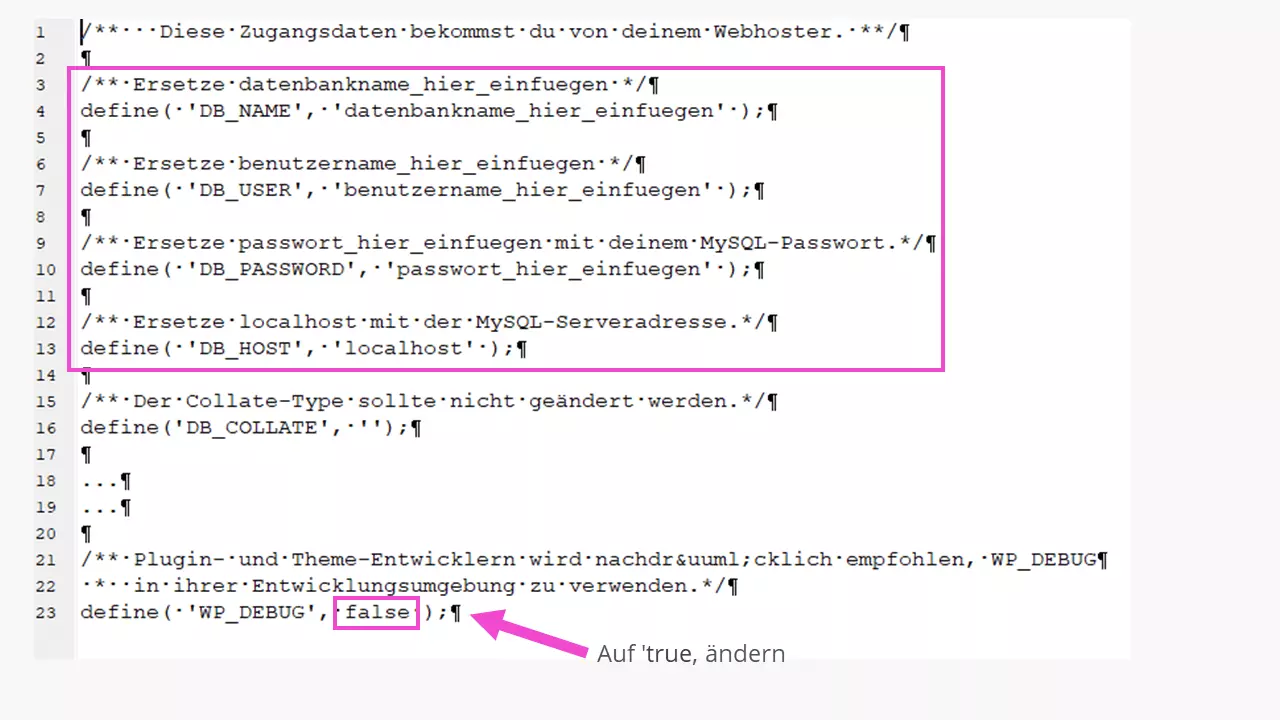 Bild: WordPress-Testumgebung: Einrichtung eines Datenbank-Zugangs