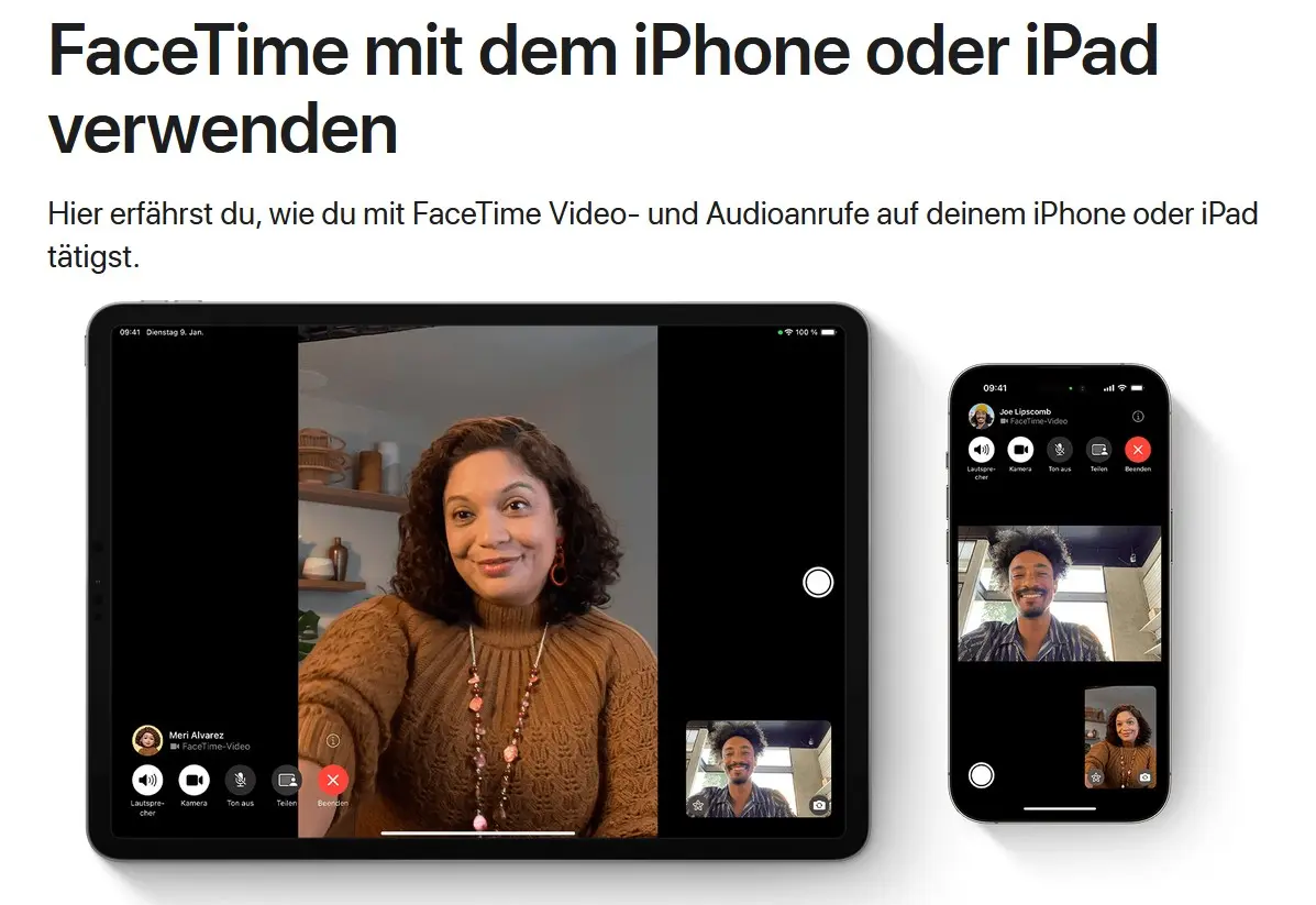 Bild: Anleitung zur Nutzung von FaceTime-