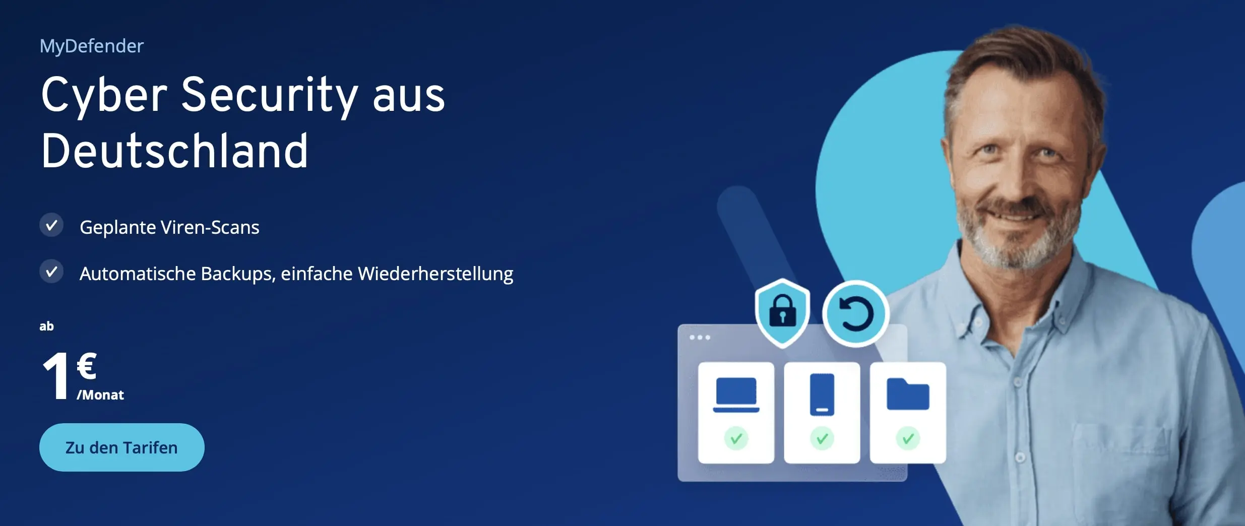 Screenshot der MyDefender-Website Bild: Screenshot der MyDefender-Website