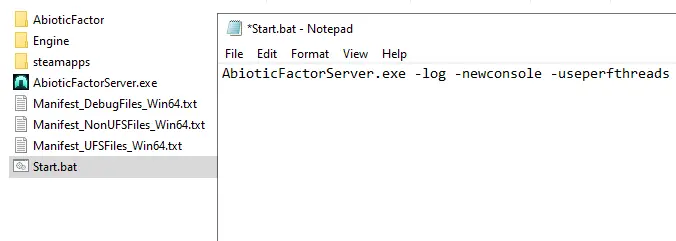 Bild: Abiotic Factor: Server-Start-Skript