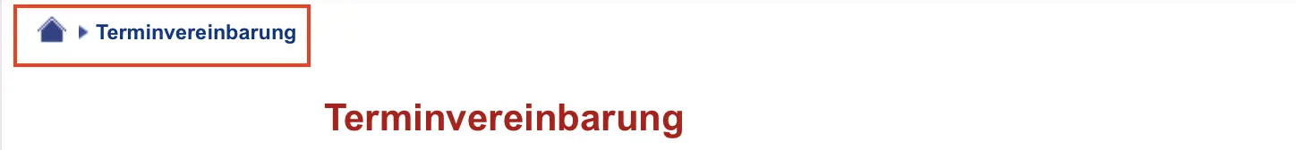 Bild: Screenshot einer Terminvereinbarung