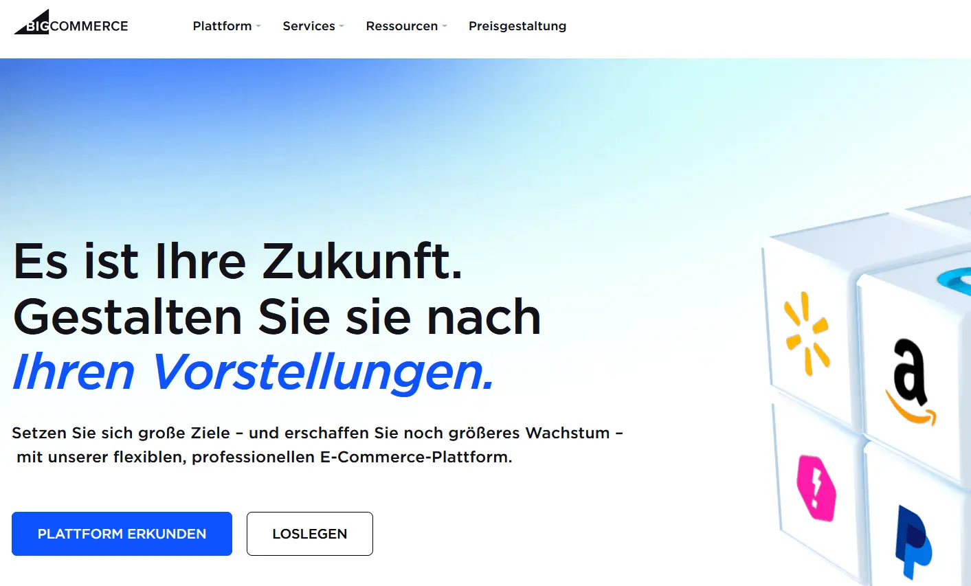Bild: Screenshot von der BigCommerce-Website