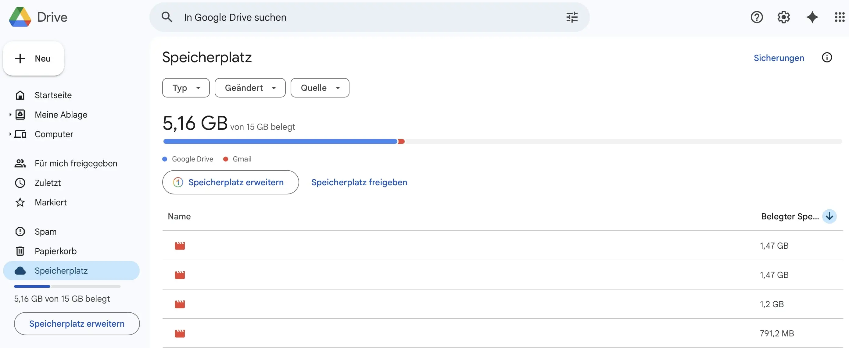 Google Drive: Meine Ablage Bild: Google Drive: Meine Ablage