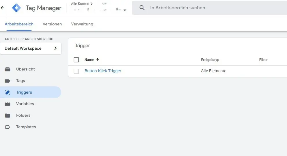 Bild: Übersicht der eingerichteten Trigger