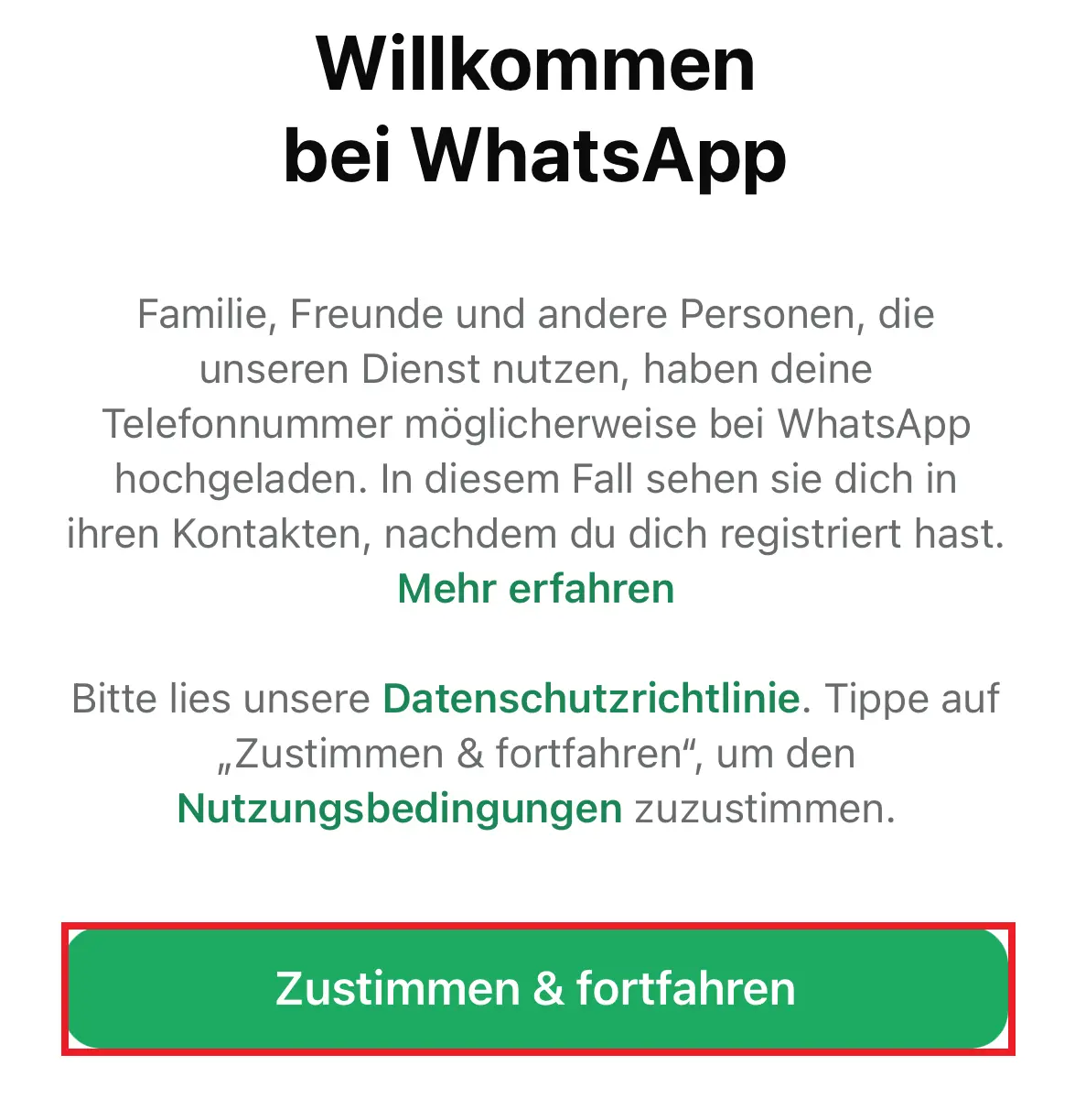 Bild: Darstellung der Zustimmung der Datenschutzrichtlinie