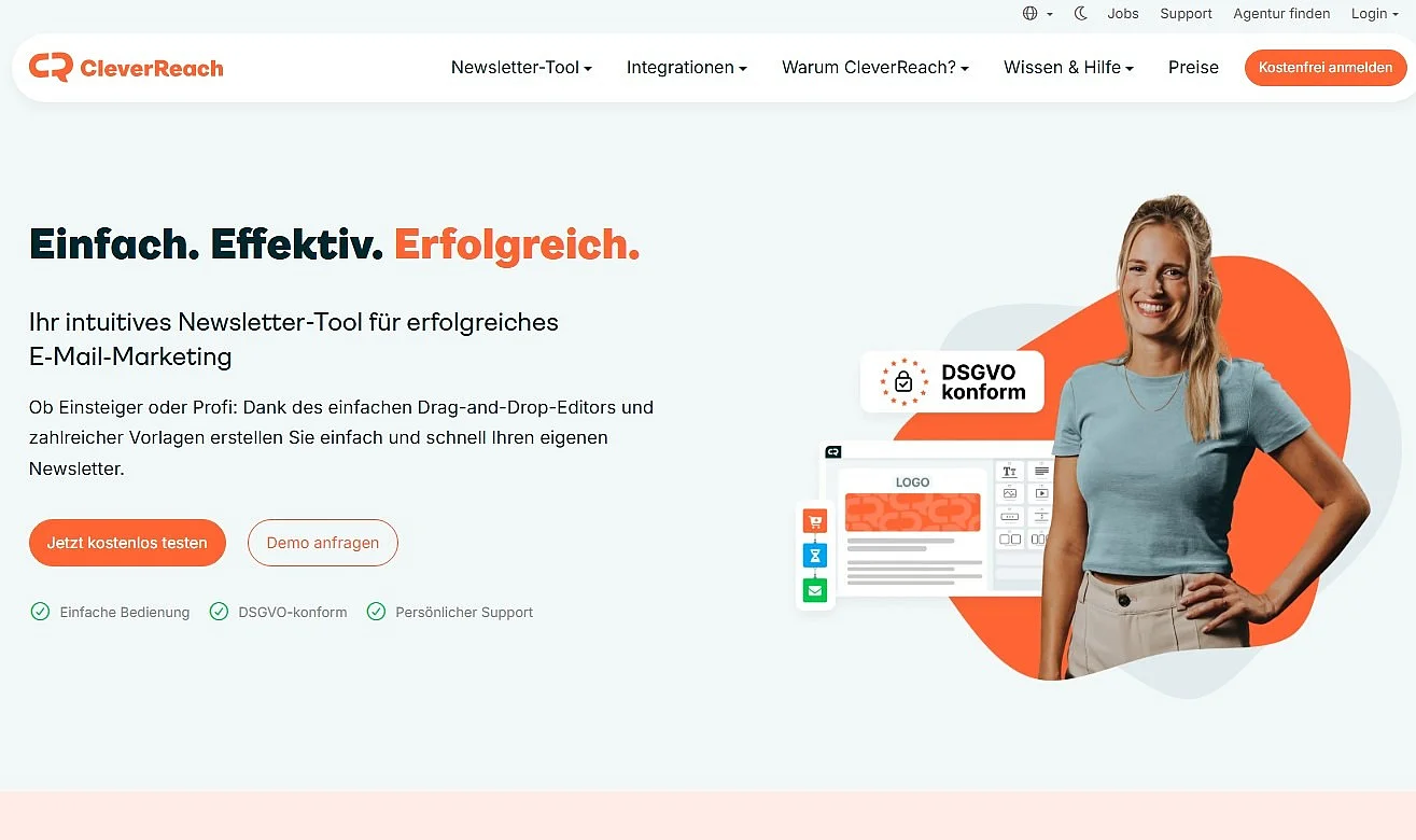 CleverReach-Homepage Bild: CleverReach-Homepage