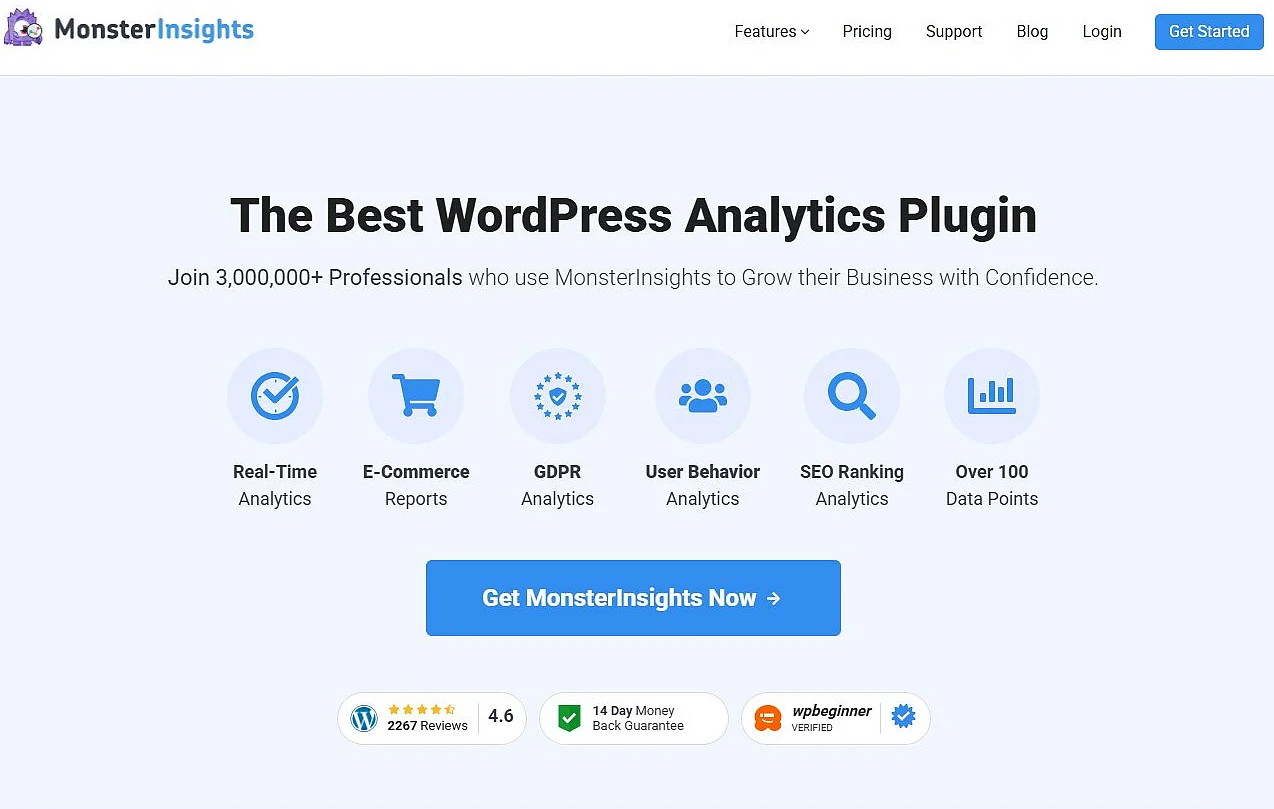 Website von MonsterInsights Bild: Website von MonsterInsights