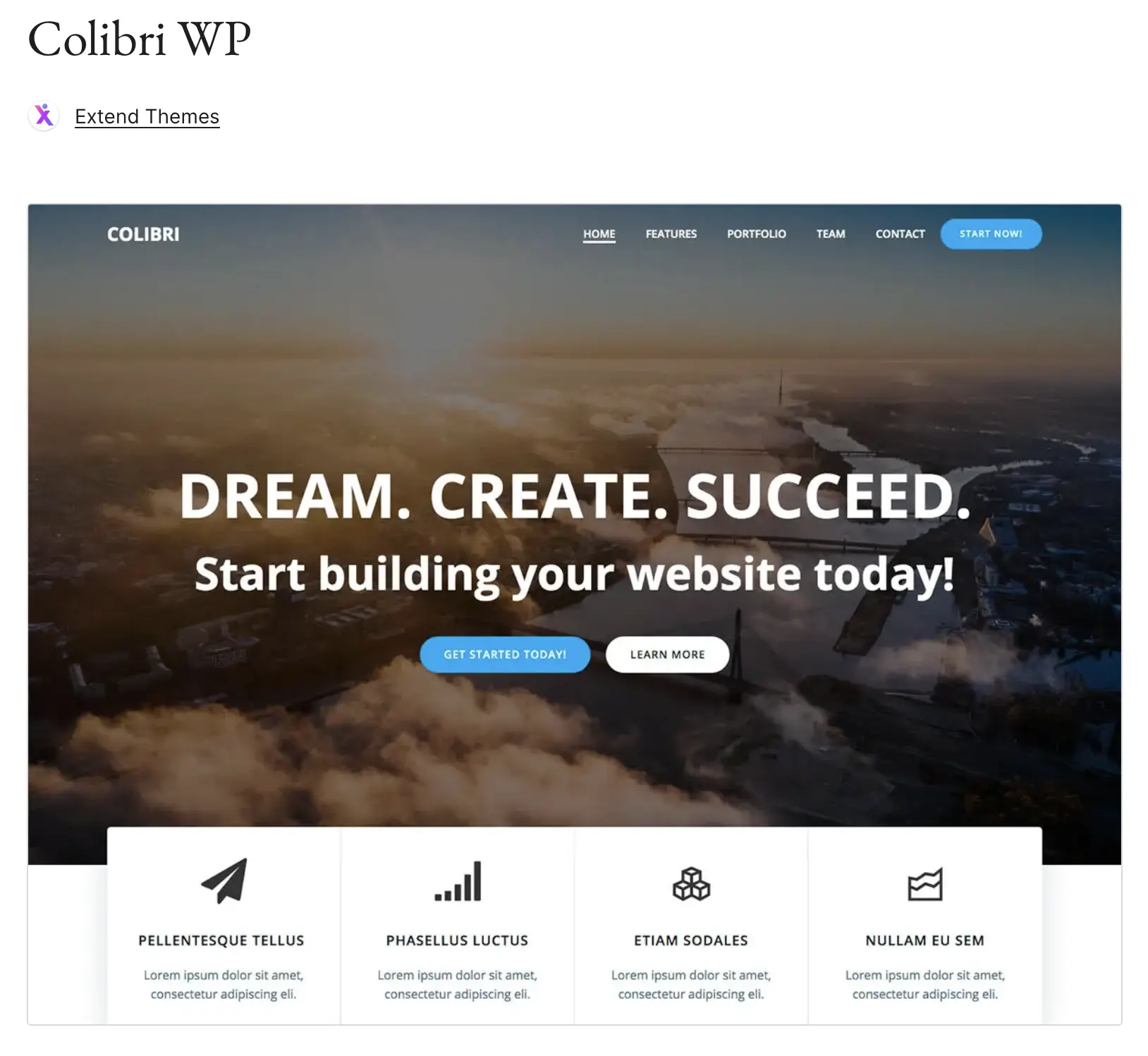 Vorschau des WordPress-Themes Colibri WP auf WordPress.org Bild: Vorschau des WordPress-Themes Colibri WP auf WordPress.org