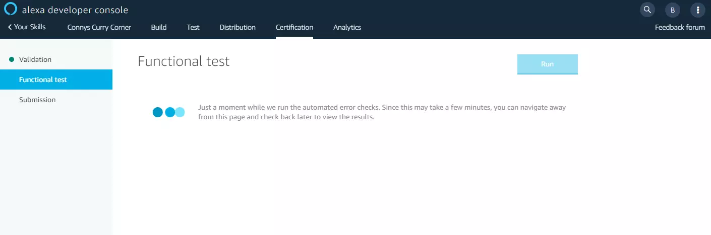 Bild: Alexa-Developer-Konsole: Funktionstest