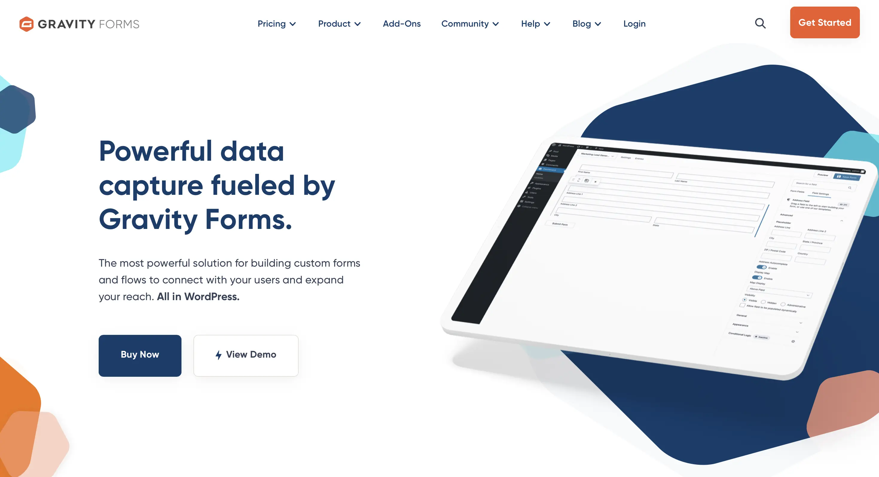 Bild: Website der WordPress-Extension Gravity Forms