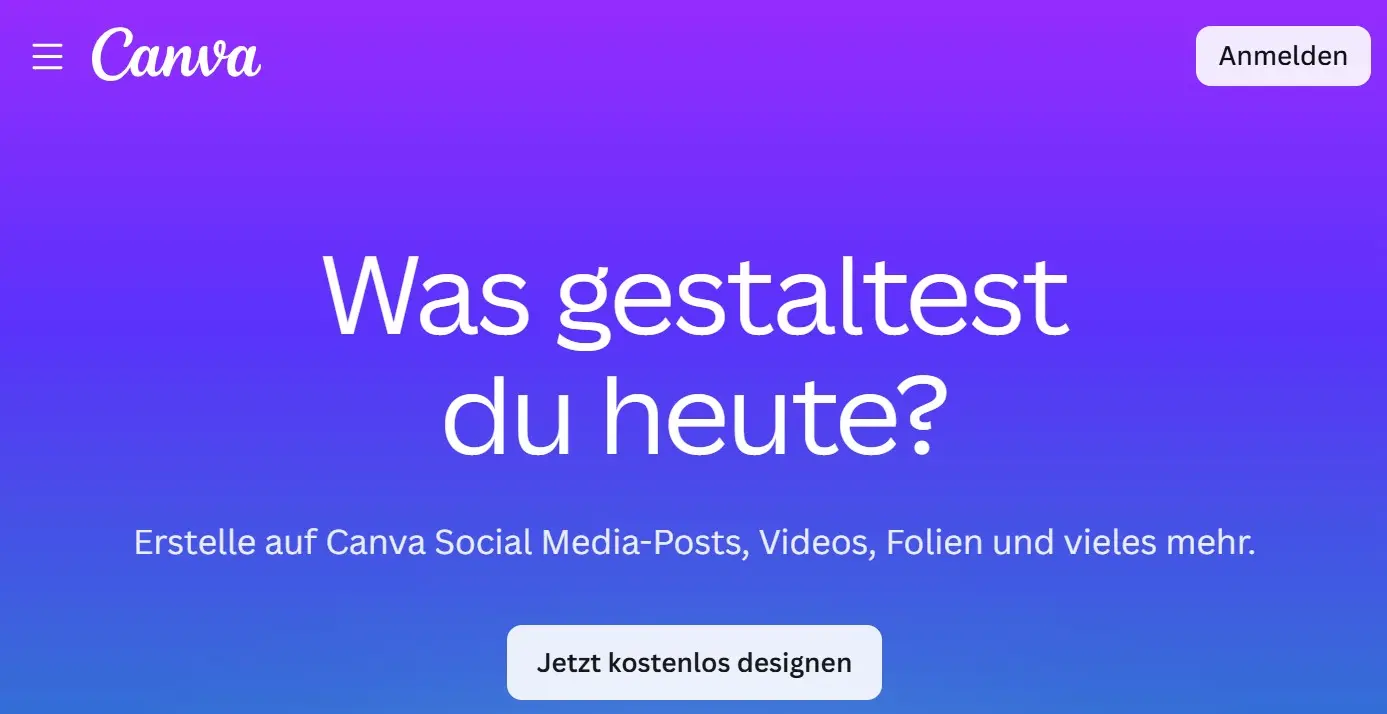 Bild: Screenshot von der Canva-Website