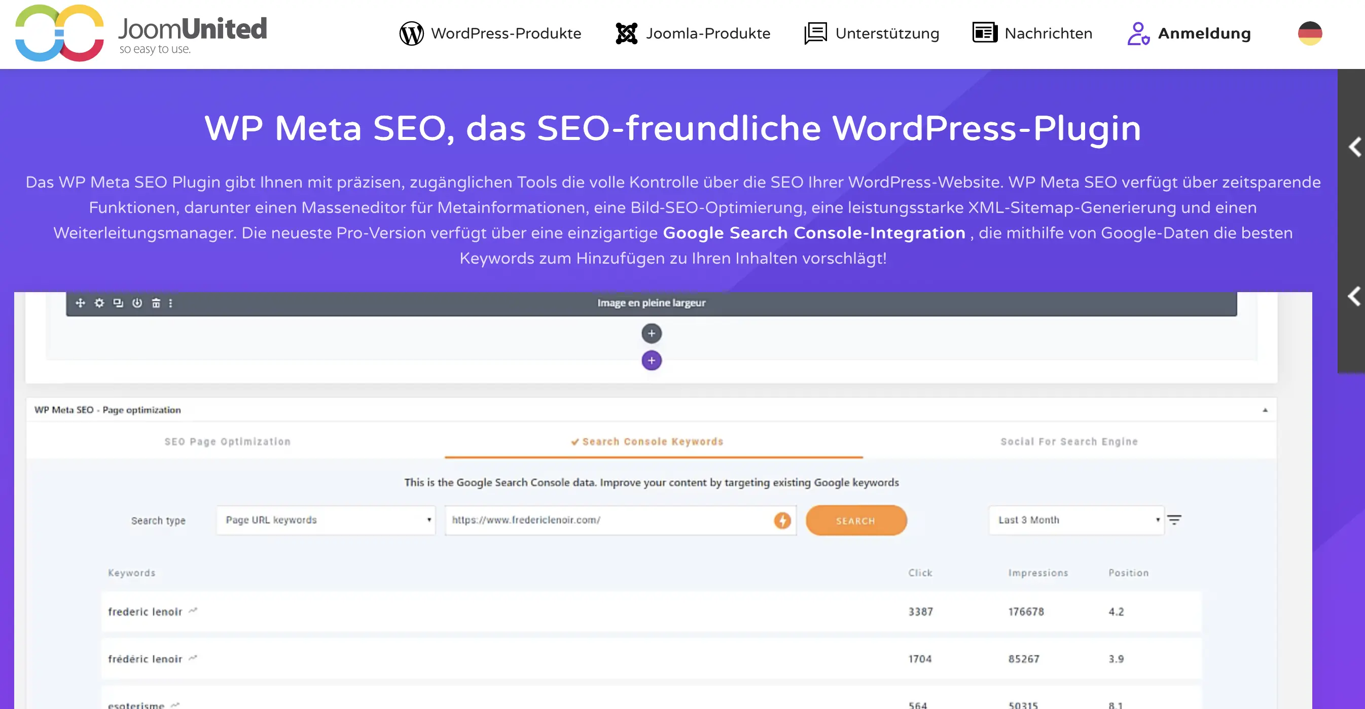 Bild: Website der WordPress-Extension WP Meta SEO