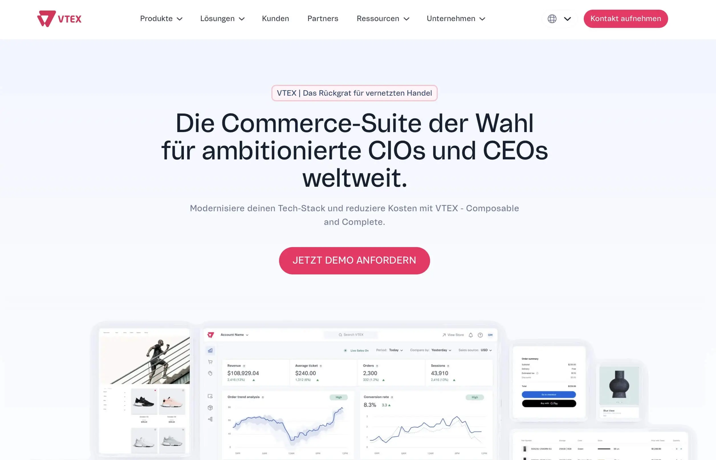 Screenshot der VTEX-Website Bild: Screenshot der VTEX-Website