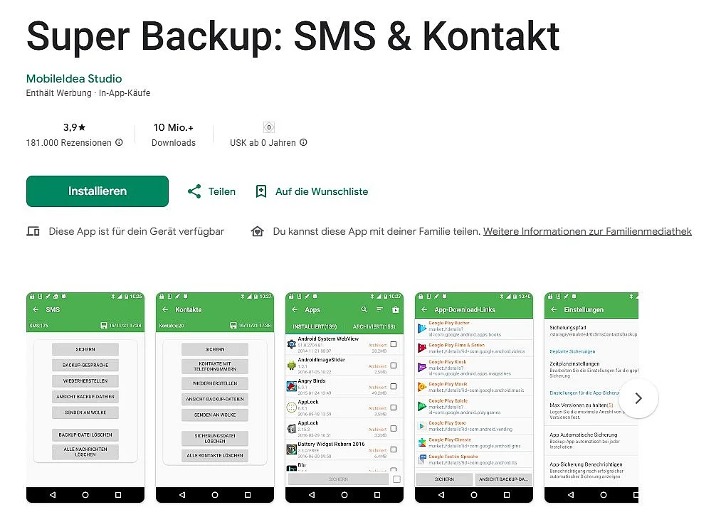 Super Backup Screenshot Bild: Super Backup Screenshot