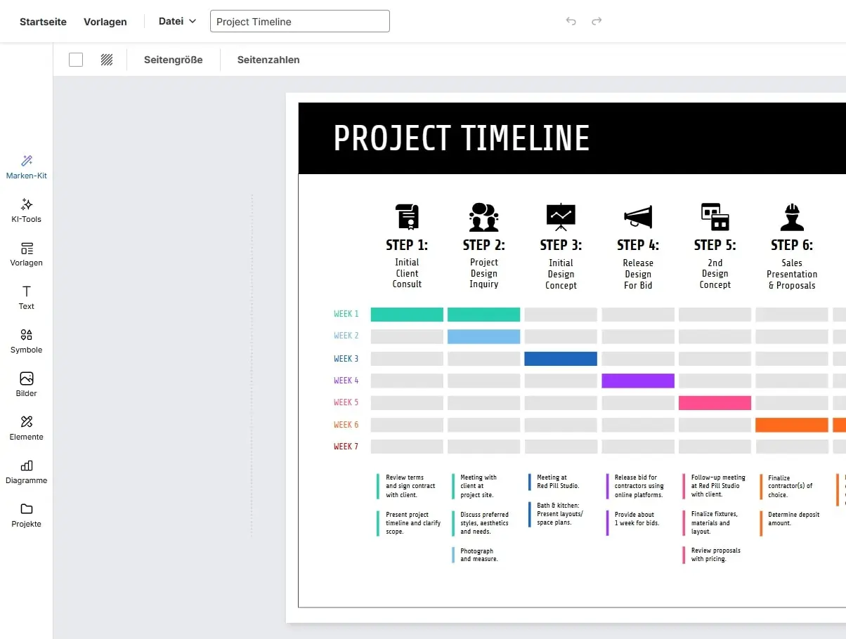 Bild: Benutzeroberfl&auml;che von Venngage