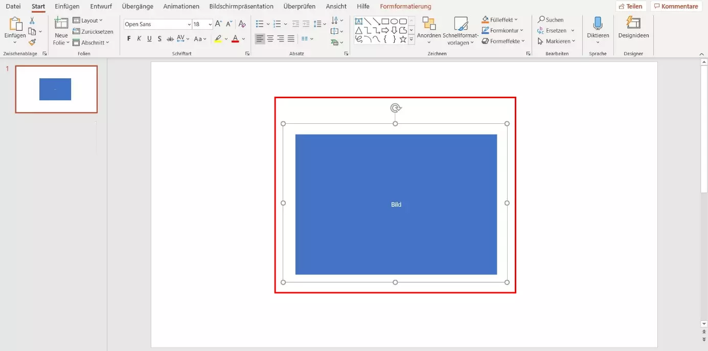 PowerPoint: Textfeld um Bild einfügen