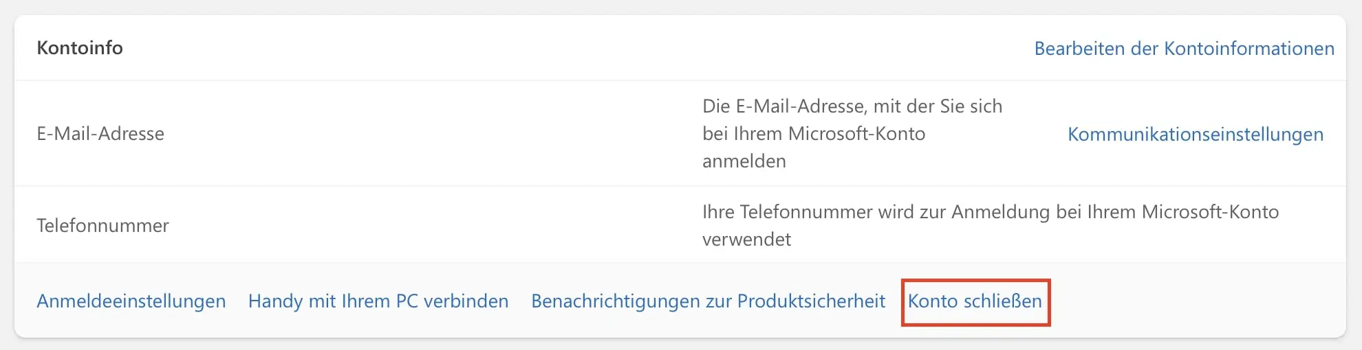 Microsoft-Konto im Desktop-Browser Bild: Microsoft-Konto im Desktop-Browser