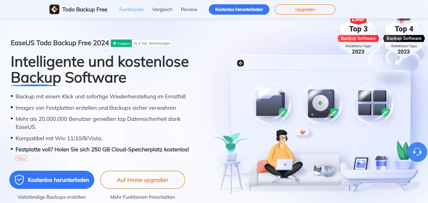 Bild: Screenshot der EaseUS Todo Backup Free Website
