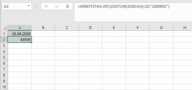 Erweiterte Version der ARBEITSTAG-Funktion