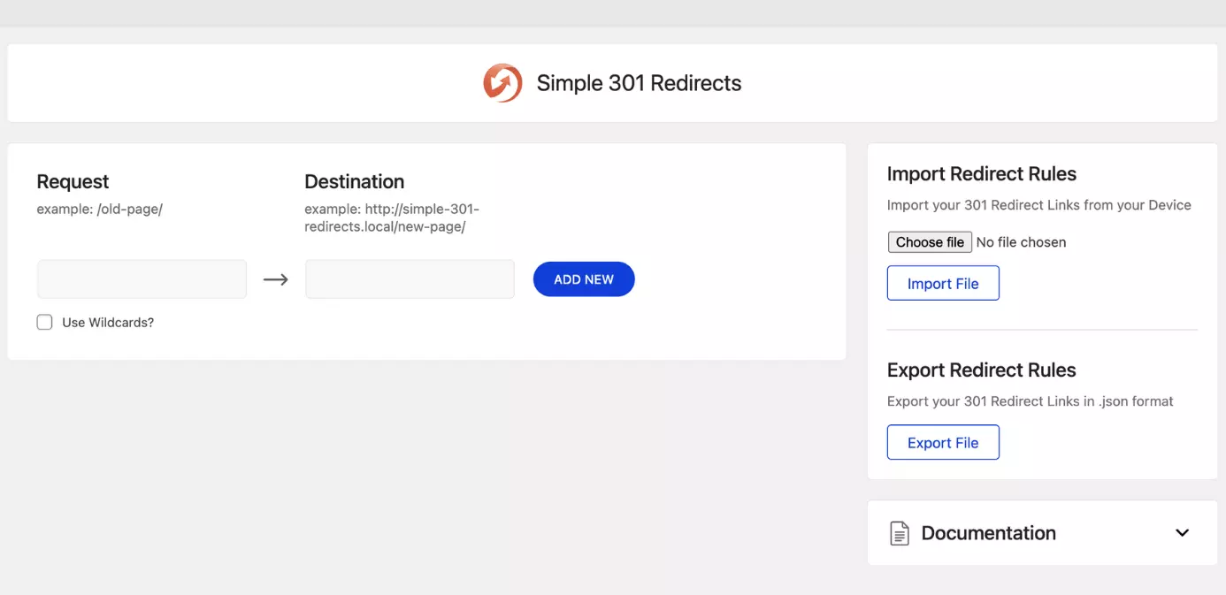 Bild: Screenshot des Plugins Simple 301 Redirects
