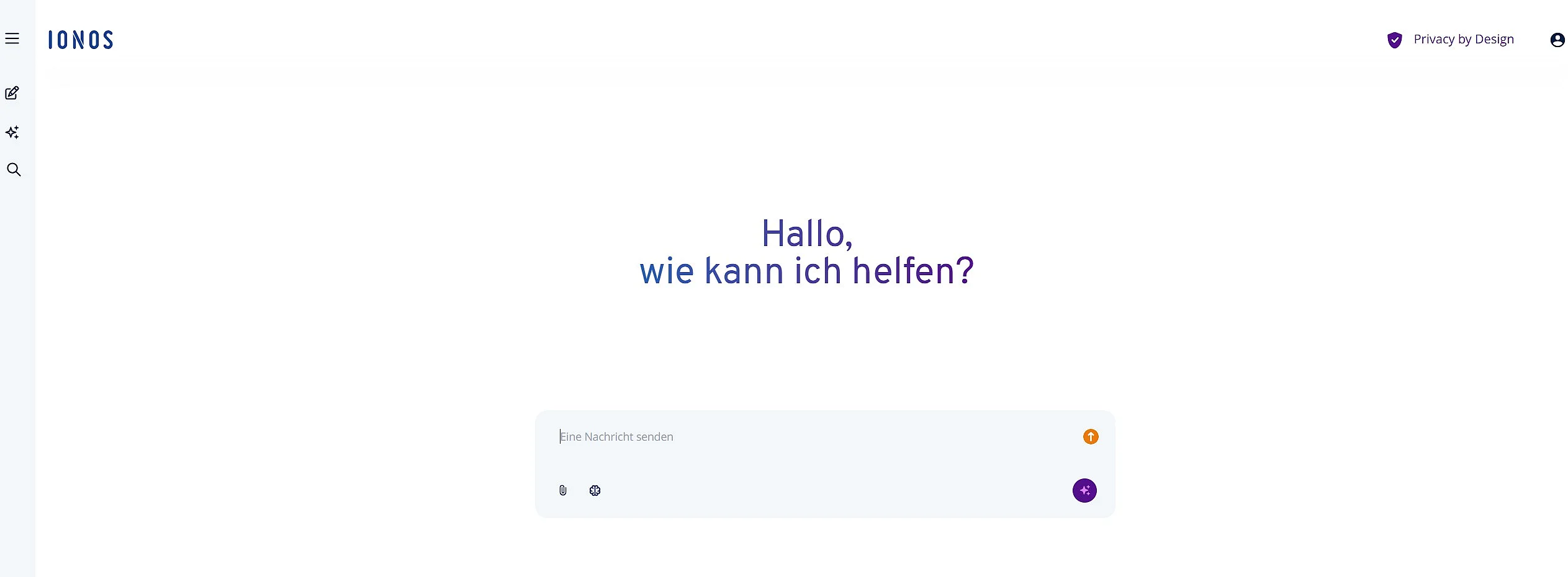 Screenshot der IONOS GPT Benutzeroberfläche Bild: Screenshot der IONOS GPT Benutzeroberfläche
