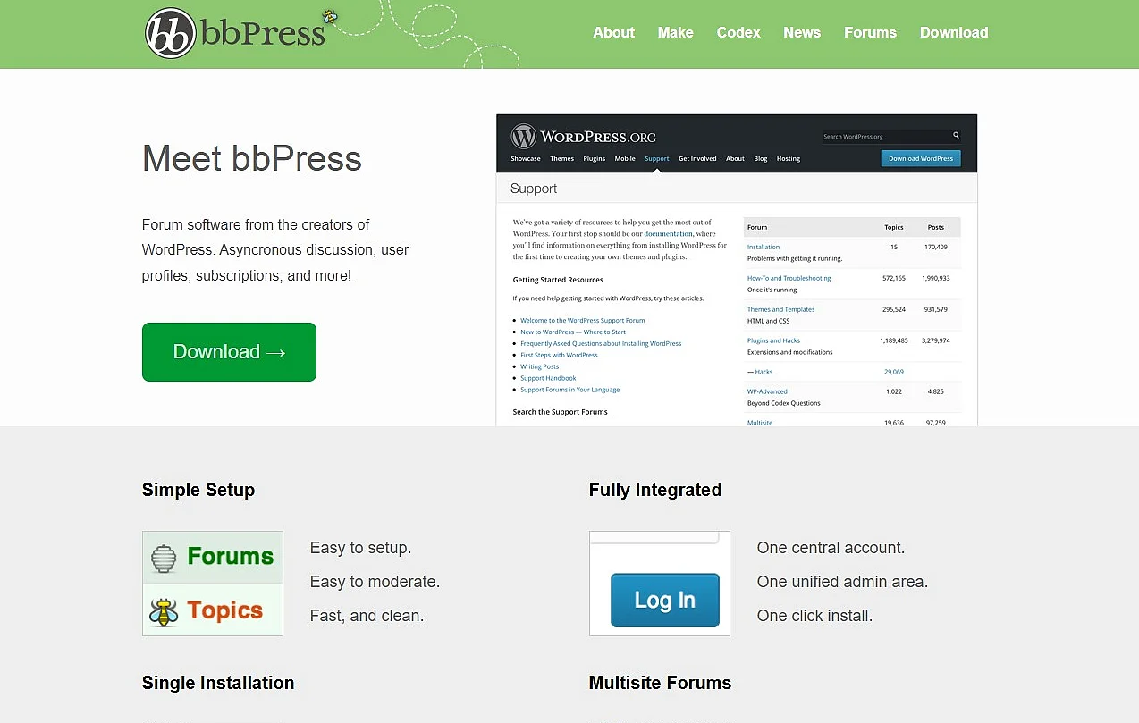 bbPress-Website Bild: bbPress-Website