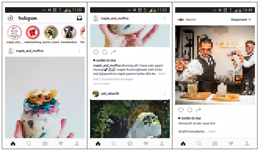 Bild: Home-Screen der Instagram-App – News-Stream
