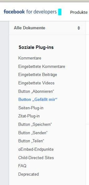 Bild: Facebook bietet selbst Funktionen an, um unterschiedlichste Social-Plug-ins auf der Nutzerwebsite zu implementieren