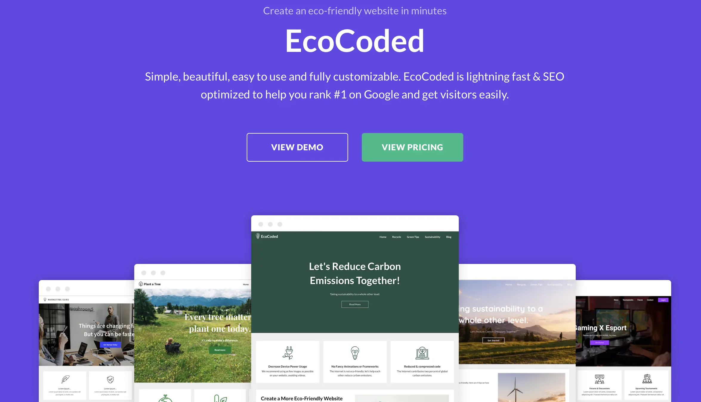 WordPress-Vorlage Ecocoded von SuperbThemes Bild: WordPress-Vorlage Ecocoded von SuperbThemes