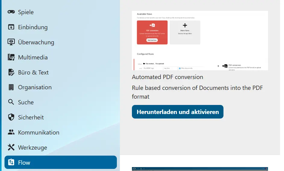 Nextcloud Store: App „Automated PDF conversion“ Bild: Nextcloud Store: App „Automated PDF conversion“