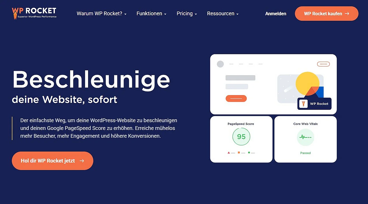 Website des Premium-WordPress-Plugins WP Rocket Bild: Website des Premium-WordPress-Plugins WP Rocket