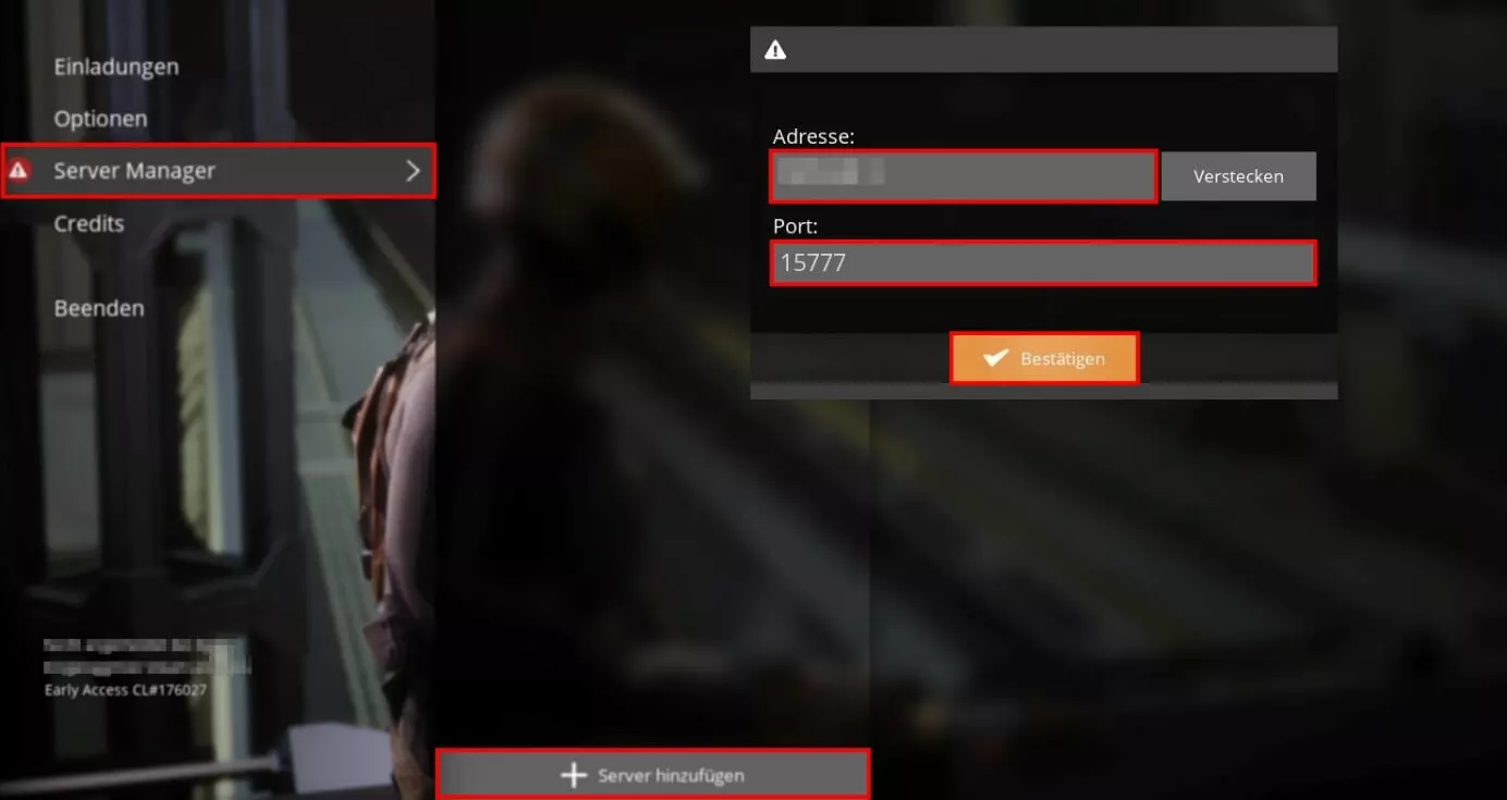 Bild: Screenshot aus Satisfactory: Server hinzufügen im Server Manager