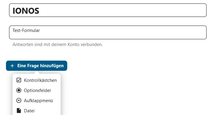 Frage hinzufügen in Nextcloud Forms Bild: Frage hinzufügen in Nextcloud Forms