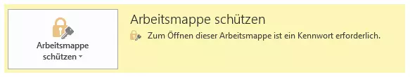 Bild: Darstellung im Informationsbereich, wenn die Arbeitsmappe geschützt ist 