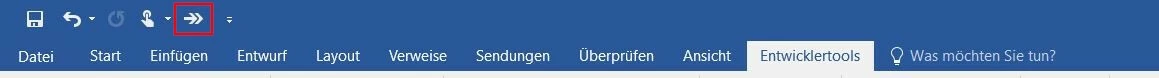 Bild: Microsoft Word 2016: Schnellzugriff-Symbolleiste
