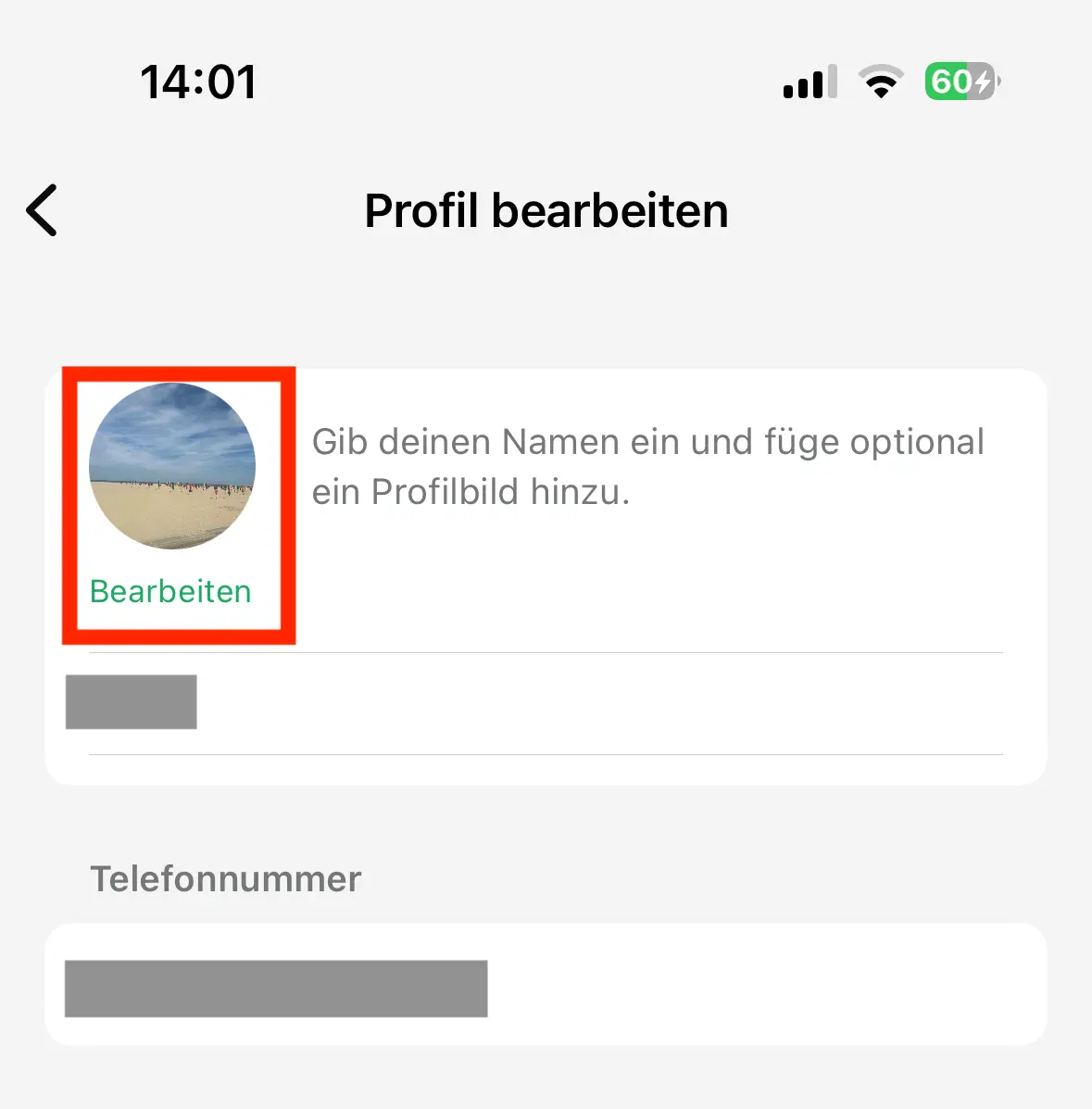 Bild: Übersicht des WhatsApp-Profils