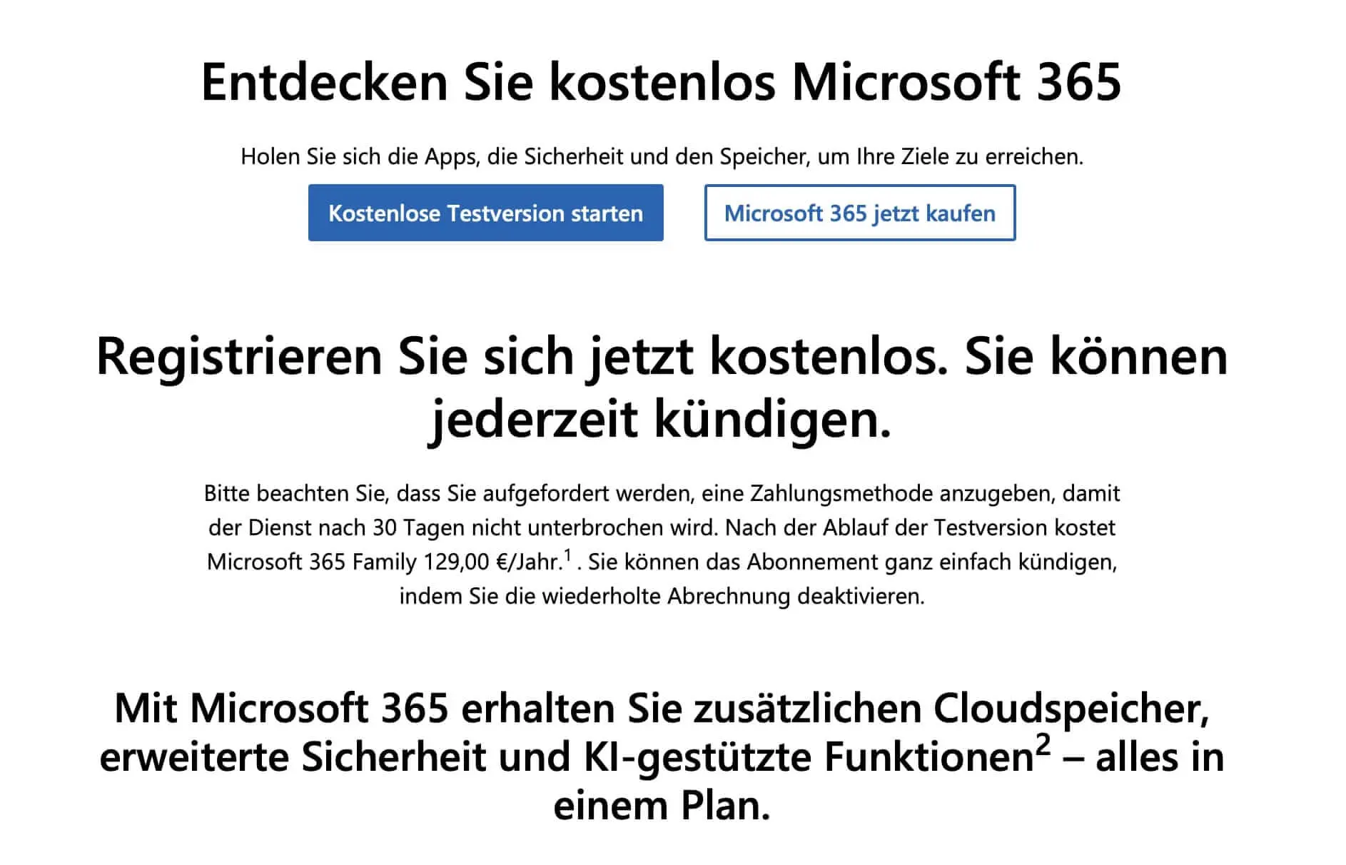 Microsoft 365 kostenlos testen Bild: Microsoft 365 kostenlos testen