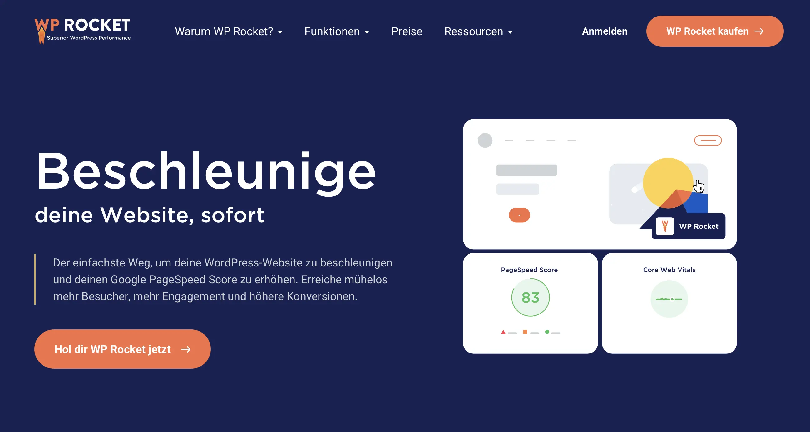 Bild: Website des Premium-WordPress-Plugins WP Rocket