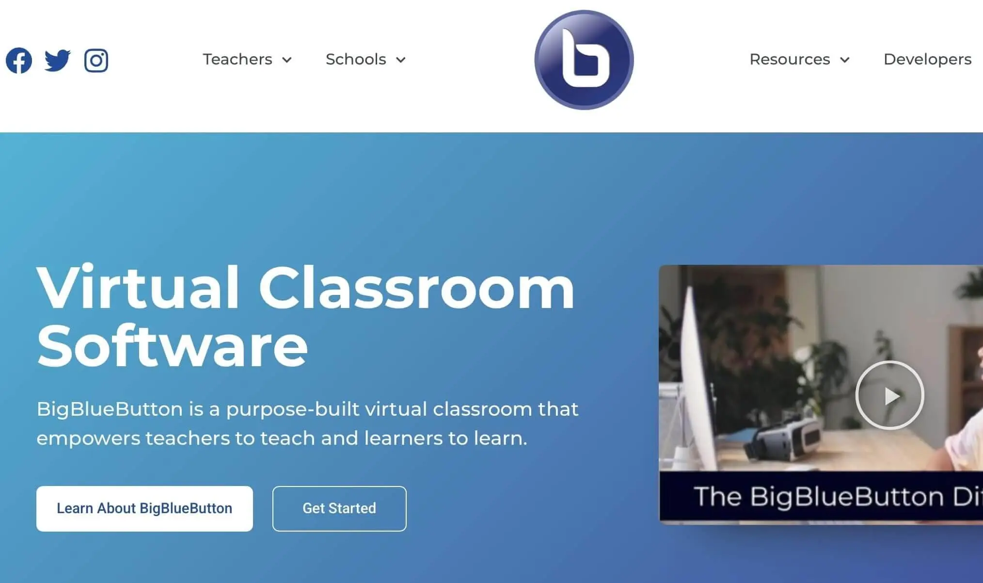 Screenshot der BigBlueButton-Website Bild: Screenshot der BigBlueButton-Website