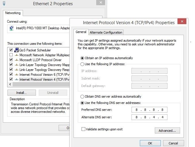 Windows 8: Eigenschaften von LAN-Verbindung und IPv4 Windows 8: Eigenschaften von LAN-Verbindung und IPv4