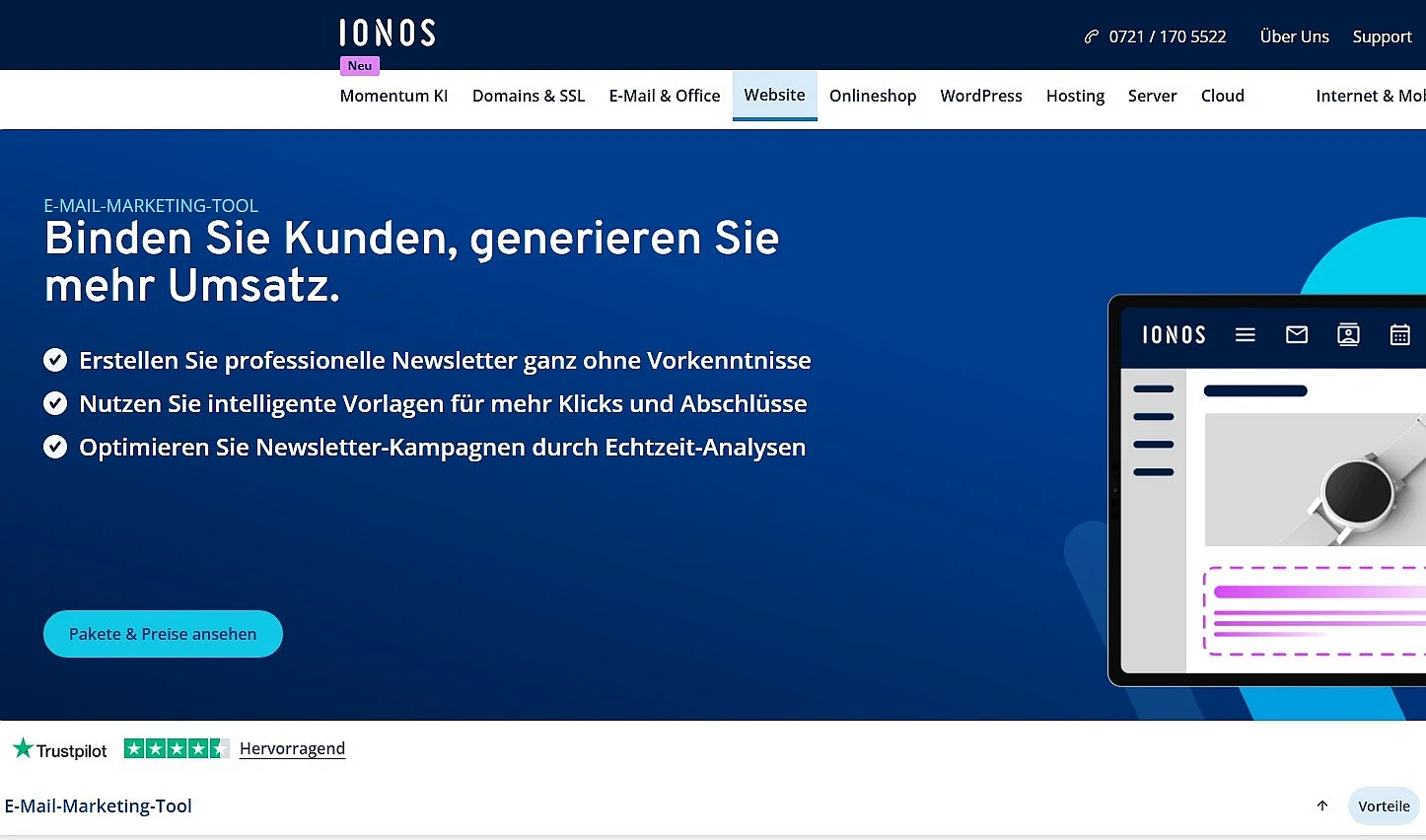 IONOS E-Mail-Marketing-Tool Bild: IONOS E-Mail-Marketing-Tool