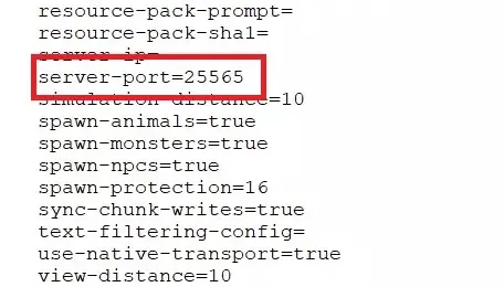 Minecraft-Server: Ausschnitt der server.properties-Datei Bild: Minecraft-Server: Ausschnitt der server.properties-Datei