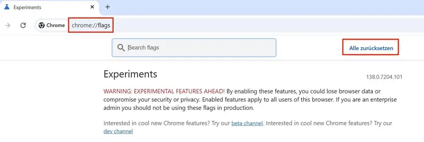 Chrome Flags Bild: Chrome Flags
