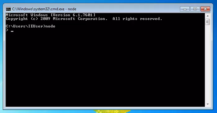 Bild: Der interaktive Command-Prompt von Node.js