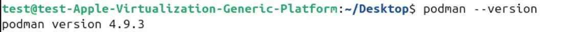 Bild: Anzeige der Versionsnummer von Podman