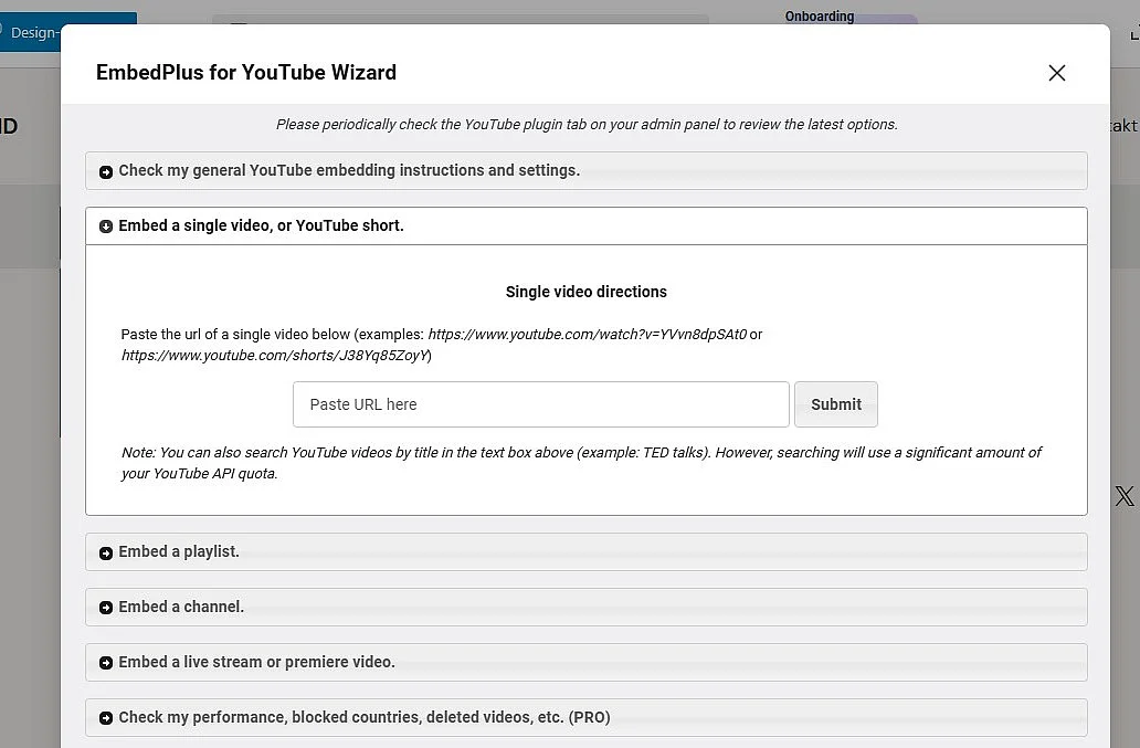 Bild: Embed Plus im WordPress-Editor