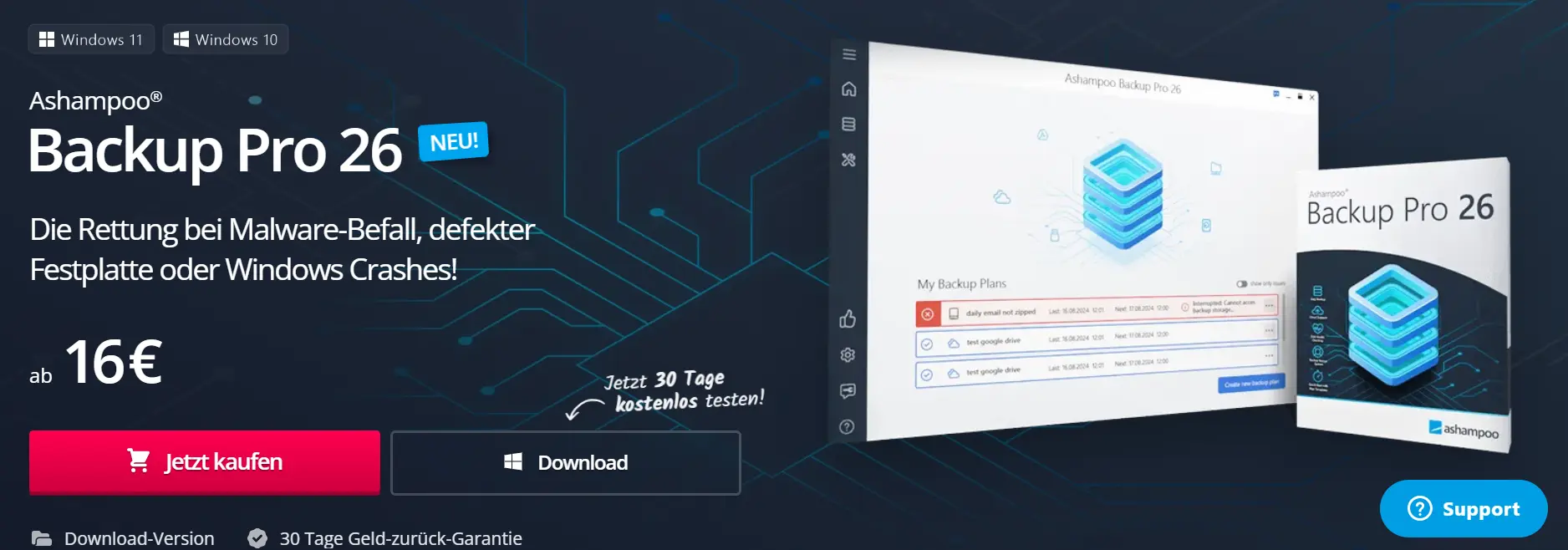 Bild: Ashampoo Backup Pro 26 kompatible Cloud-Anbieter